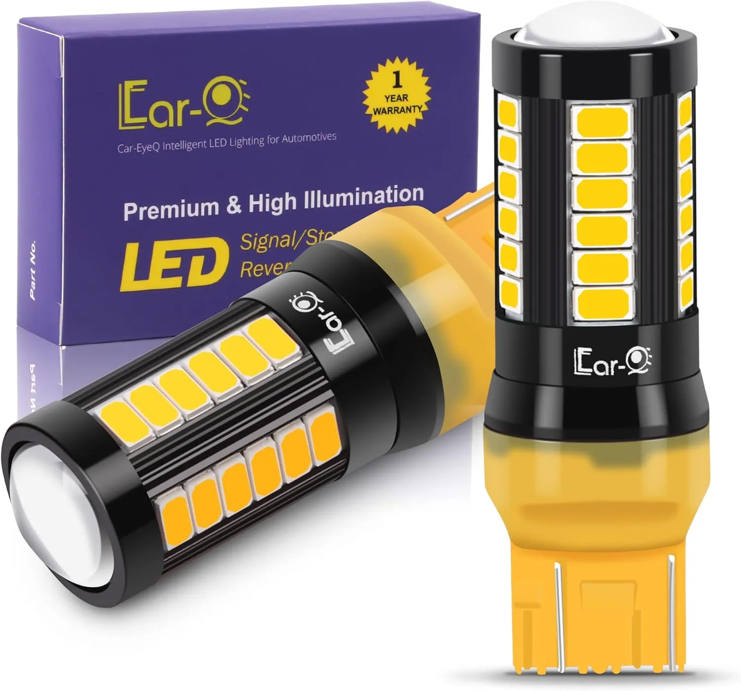 2800lms T20 7440 7443 LED Bulbs Turn Signal Lights 7440NA WY21W 7440A 7444 7442 7444NAK, Amber Yellow Super Bright Blinker Lamps 12V Replacement Upgrade