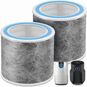 2 Pack HP102 Replacement Filter Compatible with Shark HP100,HP102,HP132,HP152,HP102PET,HC450,HC451,HC452,HC455 Air Purifier,H13 True HEPA for 99.97% of Particles Part Number #HE1FKPET,HE1FKBAS
