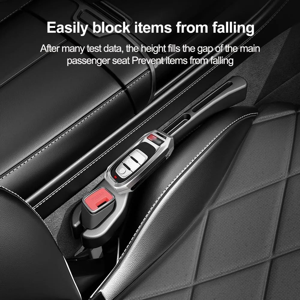 2PCS Car Seat Gap Filler Organizer with Phone Holder,[Upgrade Version] Car Seat Gap Organizer for Prevent Falling,Essential Car Accessories Car Side Seat Gap Filler (Red)