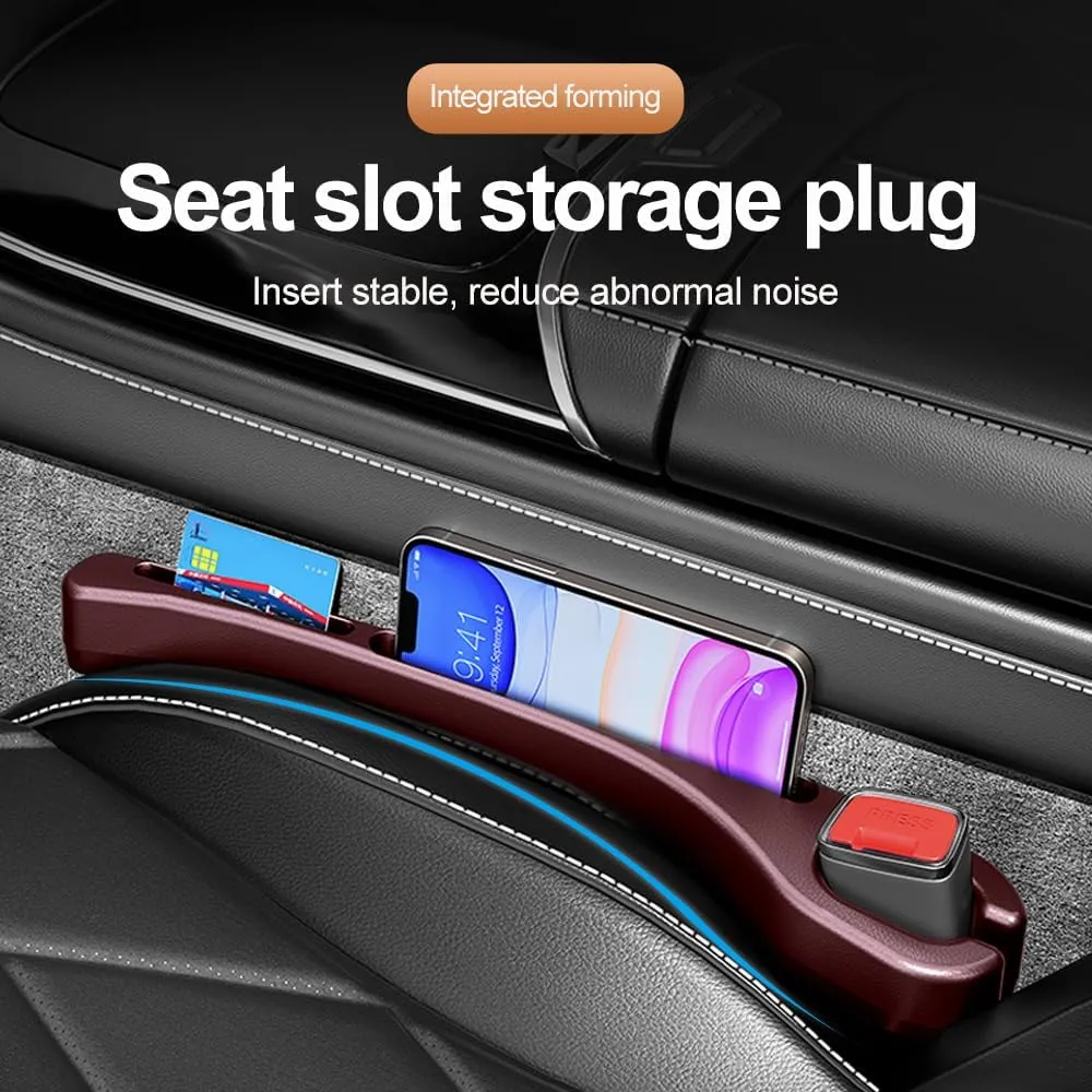 2PCS Car Seat Gap Filler Organizer with Phone Holder,[Upgrade Version] Car Seat Gap Organizer for Prevent Falling,Essential Car Accessories Car Side Seat Gap Filler (Red)