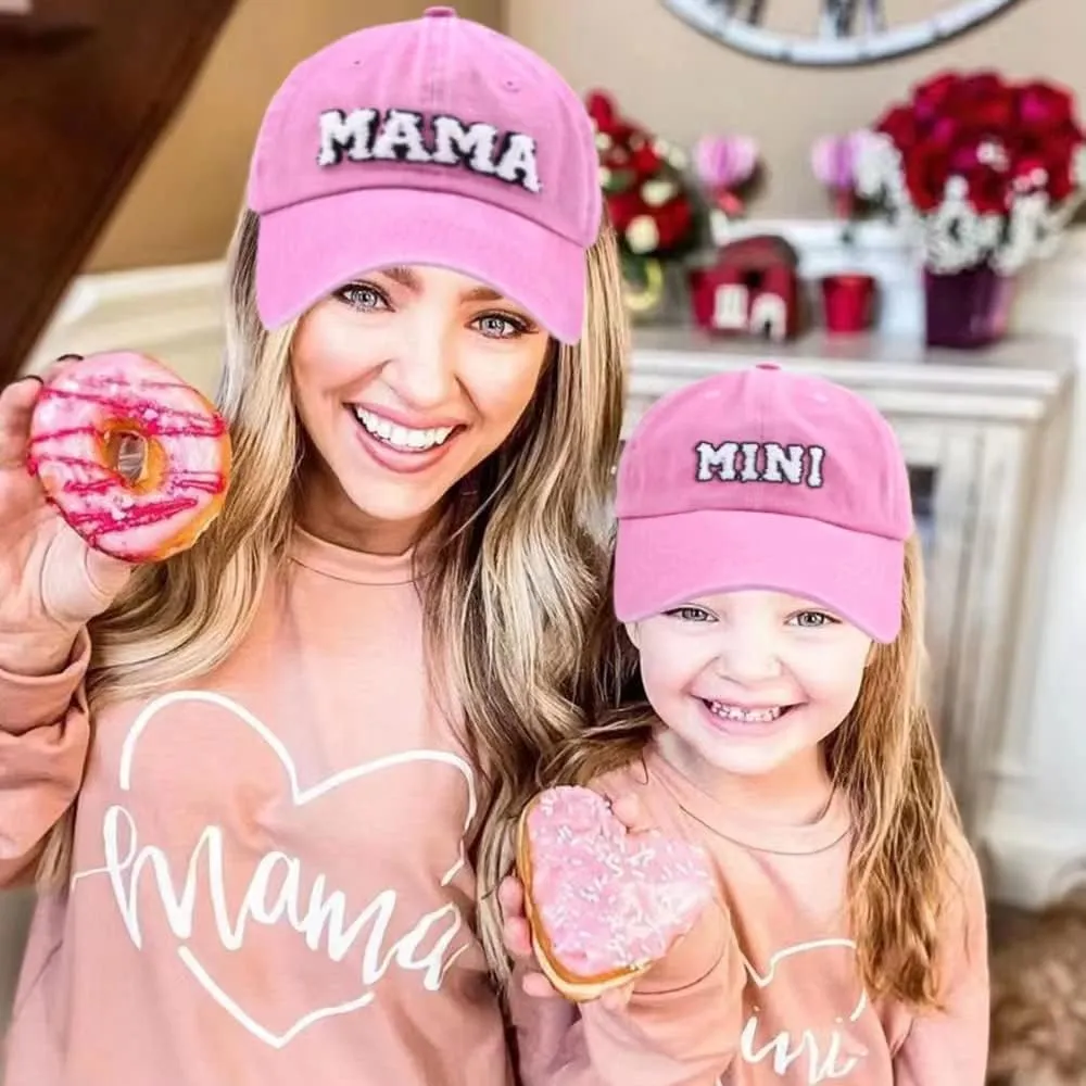 2PCS Family Hat Set - Mama & Mini Retro Baseball Cap - Snap Cap - Mother's Day