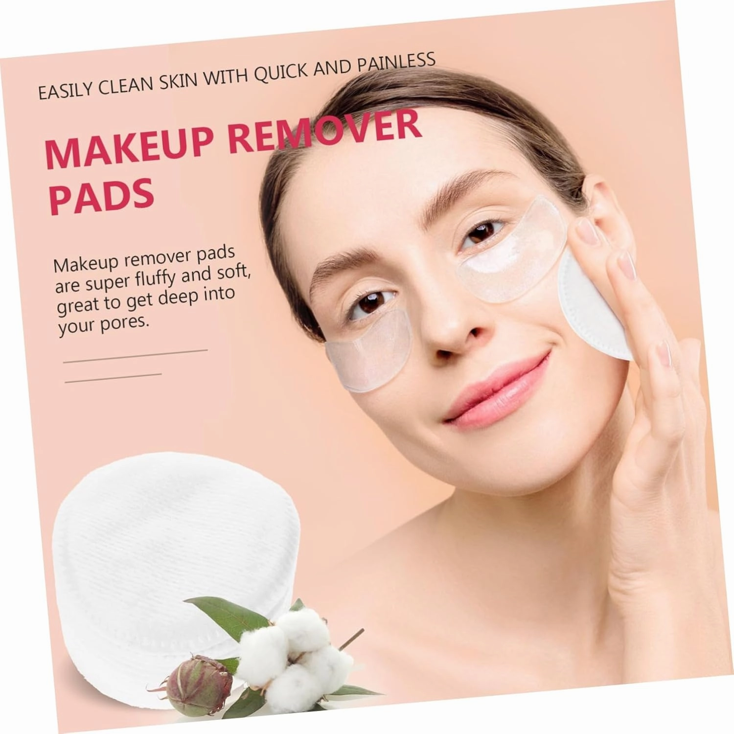 2sets Soft Makeup Remover Cushions for Gentle Facial Cleansing Premium Fluffy Pads for Eye Shadow Mascara and Lipstick Removal for Daily Skin Care 200pcs*2