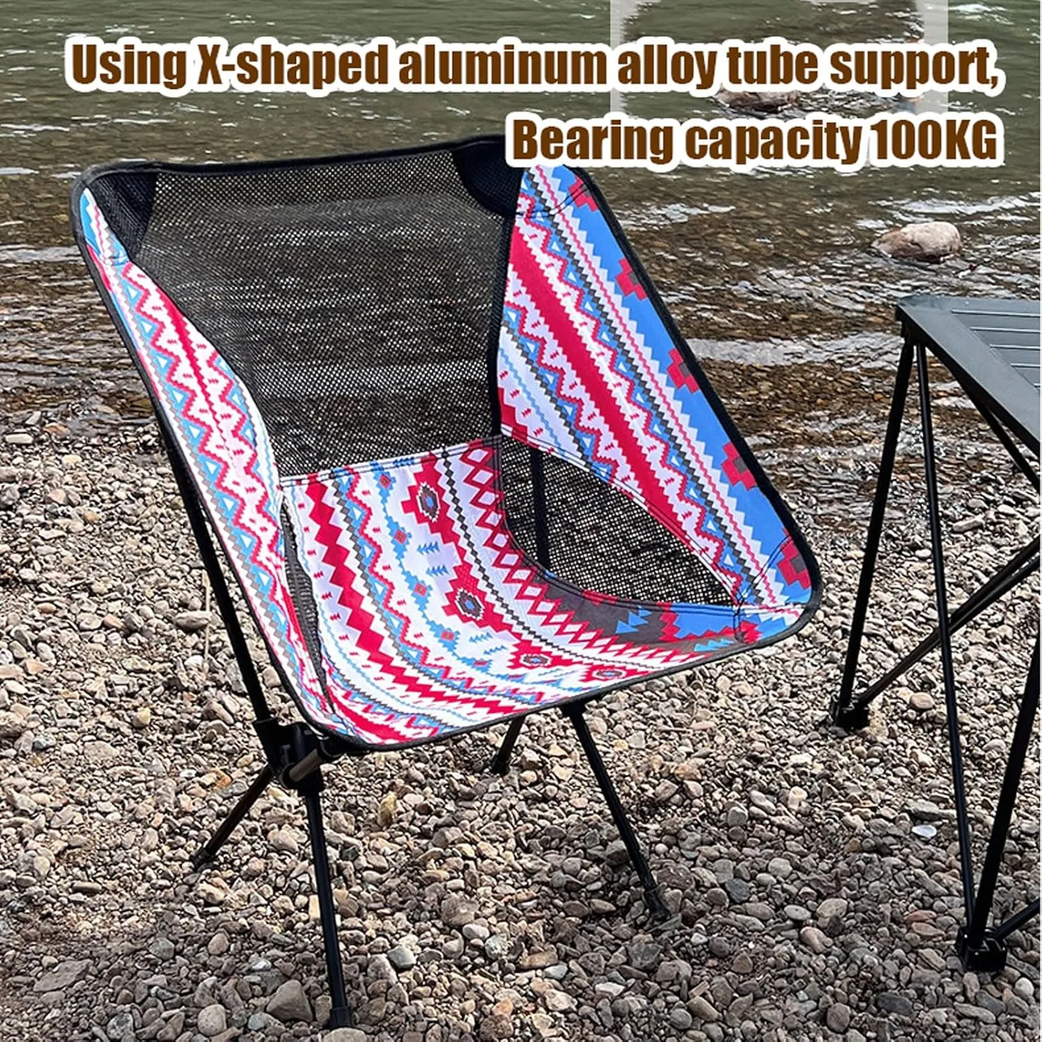 3 Pcs Portable Camping Table and Chairs, Light Outdoor Folding Small Compact Picnic Chairs Set, Oxford Cloth, Aluminum Alloy, Easy to Assemble