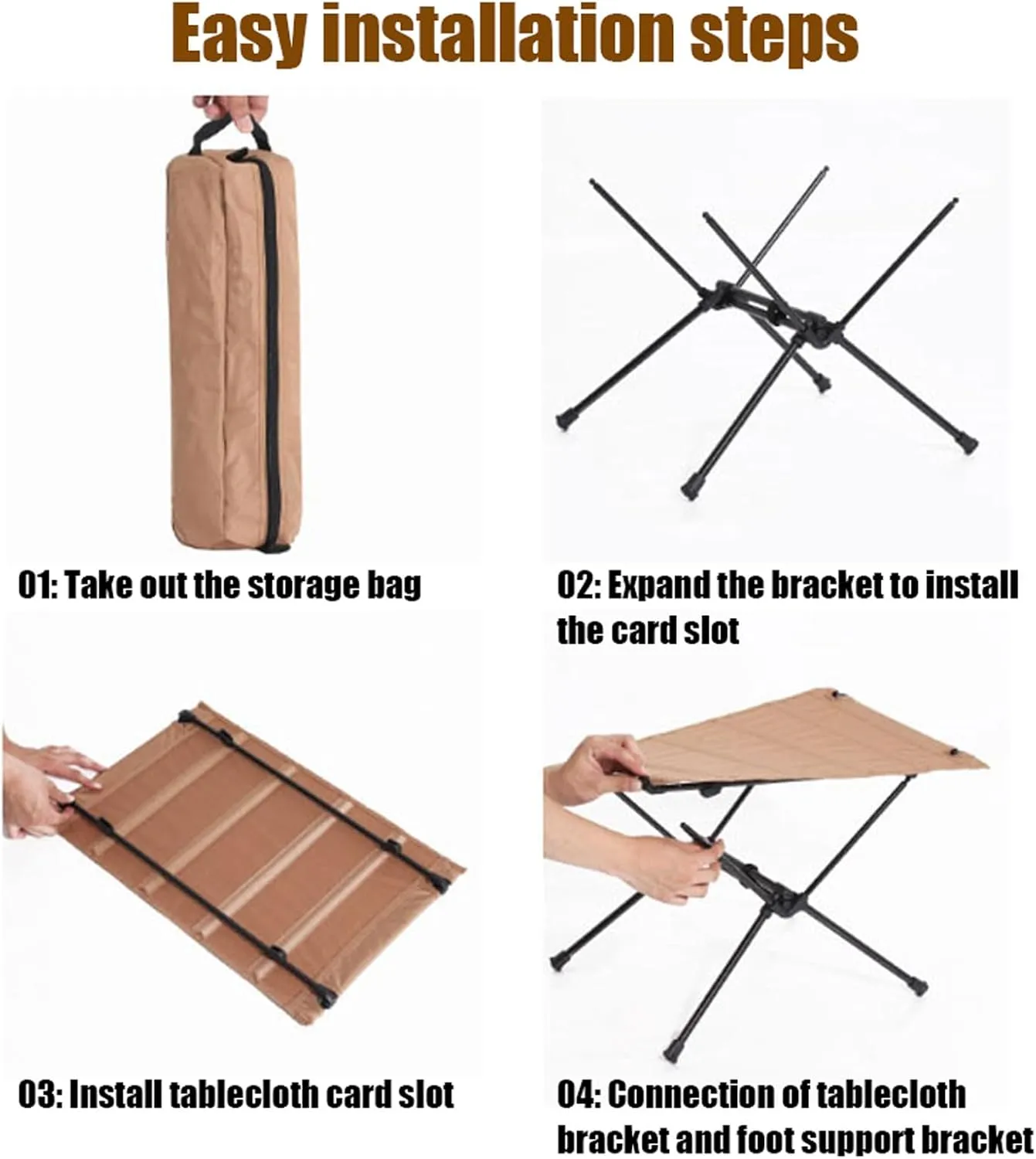 3 Pcs Portable Camping Table and Chairs, Light Outdoor Folding Small Compact Picnic Chairs Set, Oxford Cloth, Aluminum Alloy, Easy to Assemble