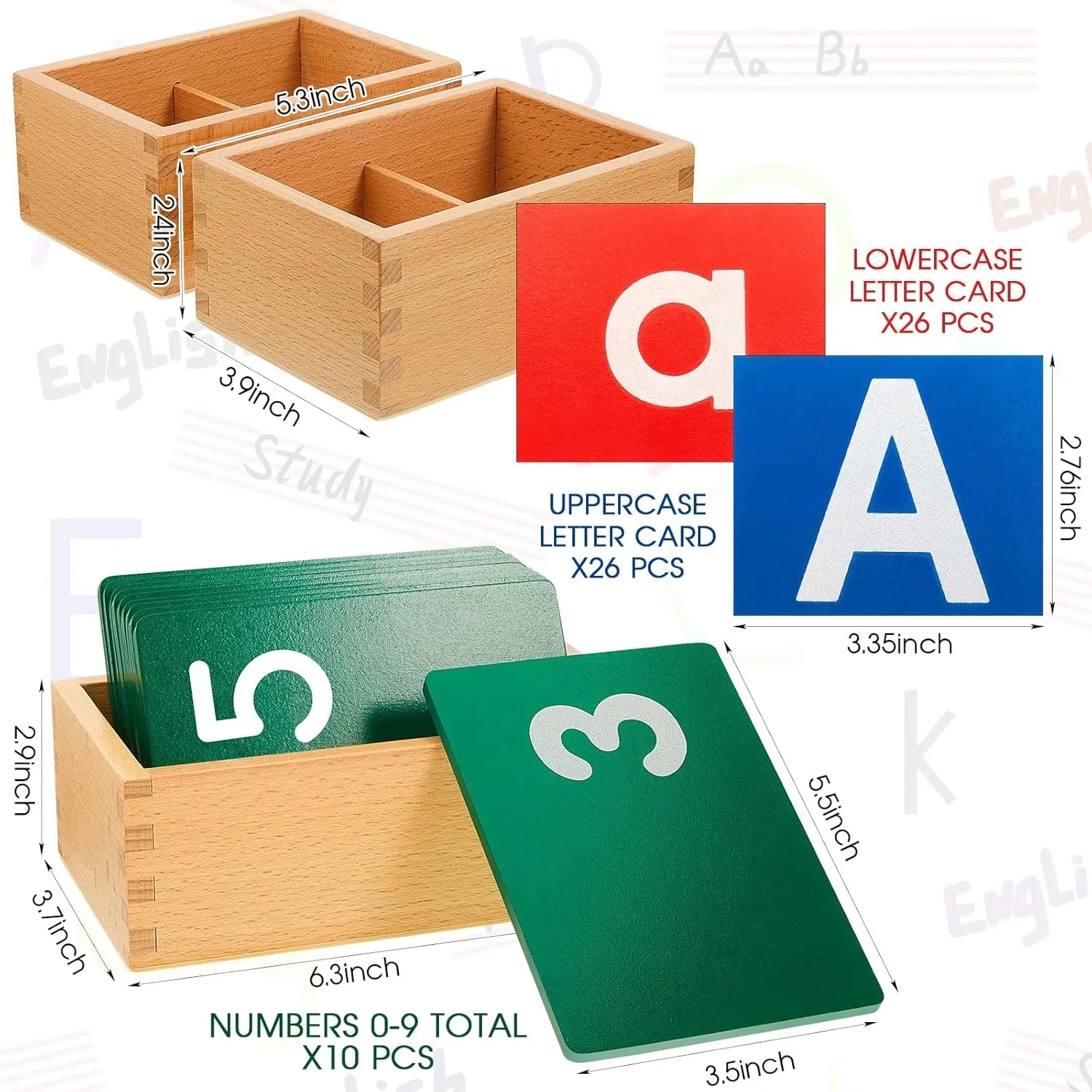 3 Sets Lower and Capital Case Sandpaper Letters with Boxes Sandpaper Numbers Sensory Letters Tactile Letters Alphabet for Preschool Learning Education Toys（Bright Color）