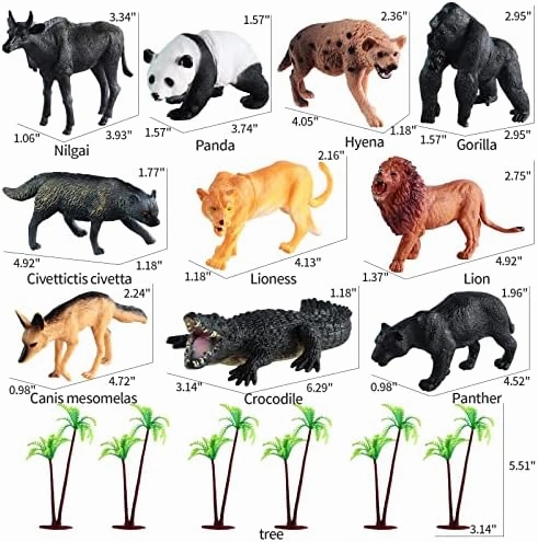 31 Pcs Safari Animals Figures Including 24 Realistic Jungle Playset Toys Zoo Animals for Toddlers 3  Years Old Ideal Gift for Boys and Girls