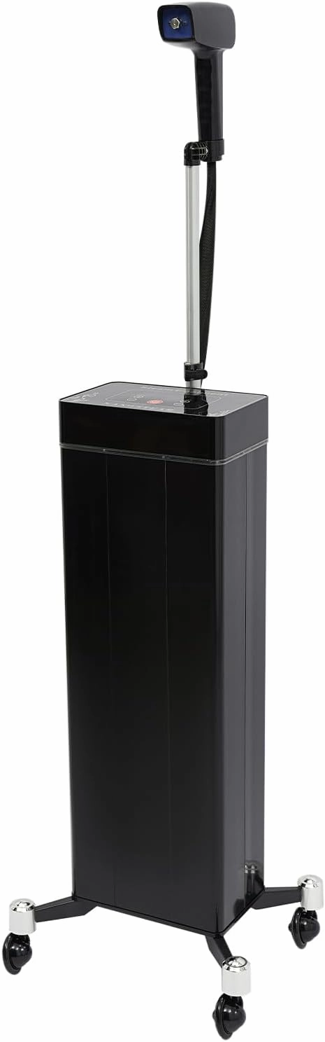 3-in-1 Nano Hair Steamer,1200W Salon Professional Hooded Portable Hair Dryer, Hair Processor with Timer,Adjustable Fog Output&Height,41.34-62.99in (Black)