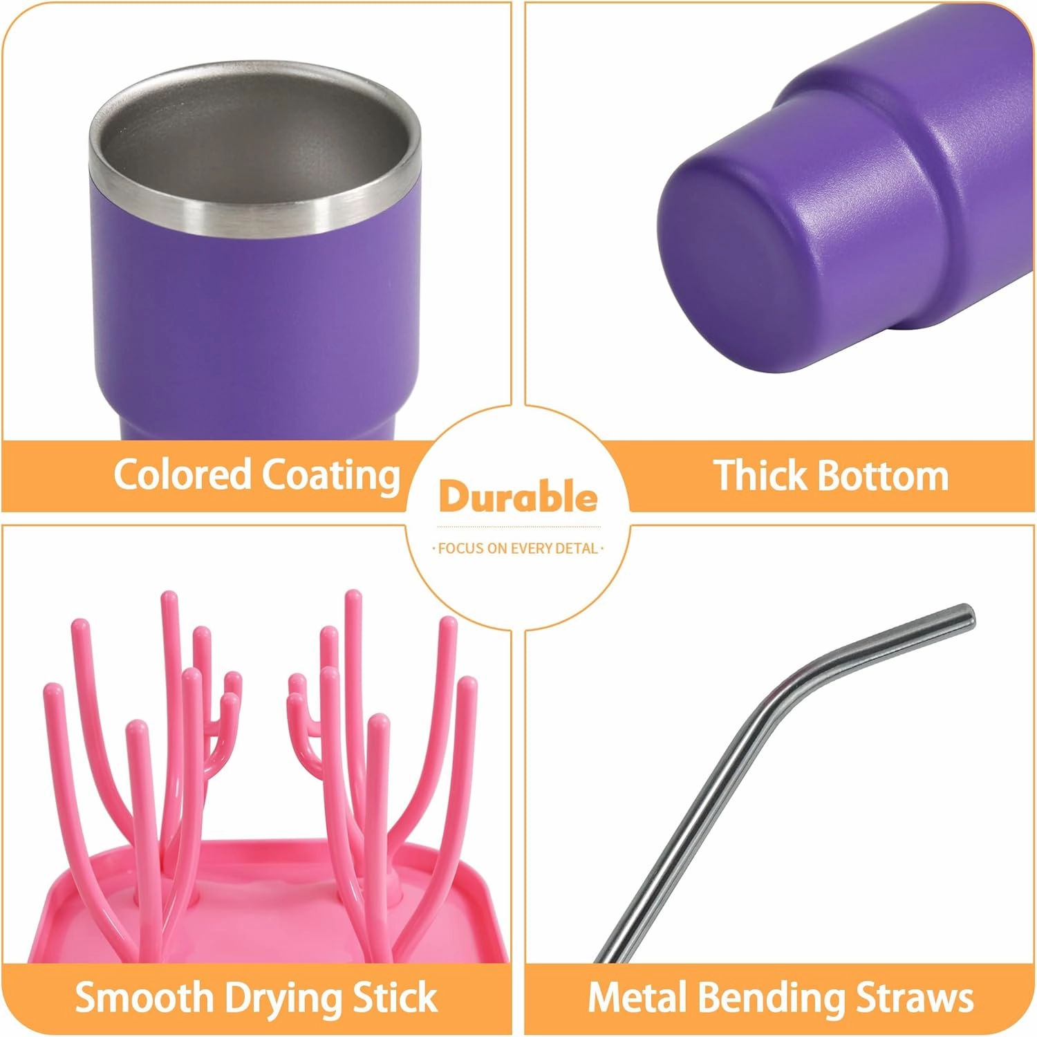 3 oz Stainless Steel Shot Glasses with Straw, Lid & Drying Rack - 36 Pcs Mini Tumblers for Wedding Party, Whiskey Cocktail Bar