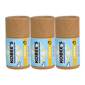 3 pack - Kobeesco Lip Balm, Lip Moisturizer, Lip Cure, Lip Balm, Chapstick (Lemon)