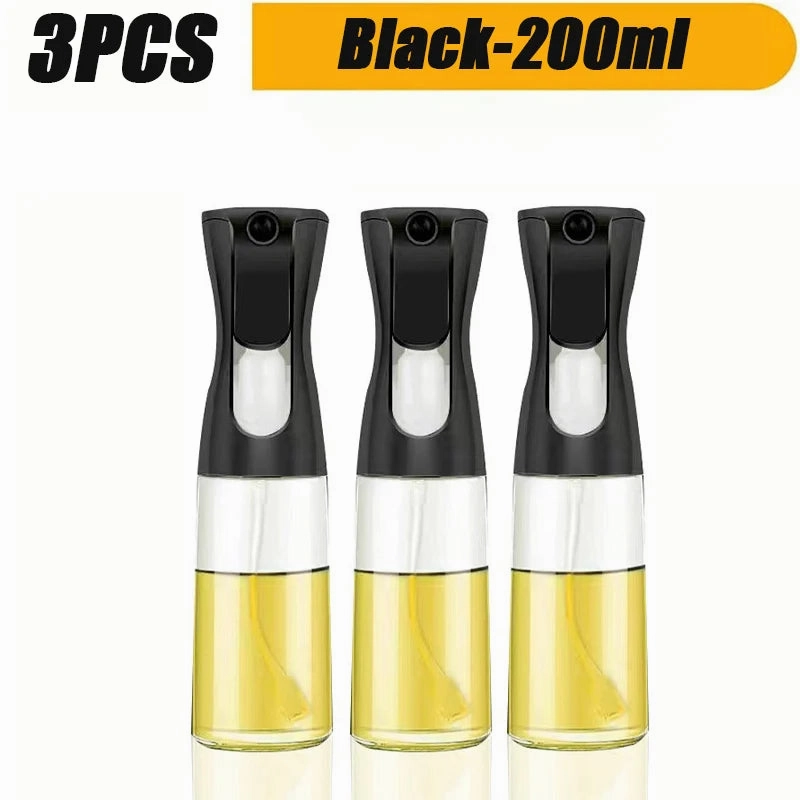 3 Pack Oil Sprayer Bottle Set - 200ml & 500ml for Cooking, Fitness, and BBQ