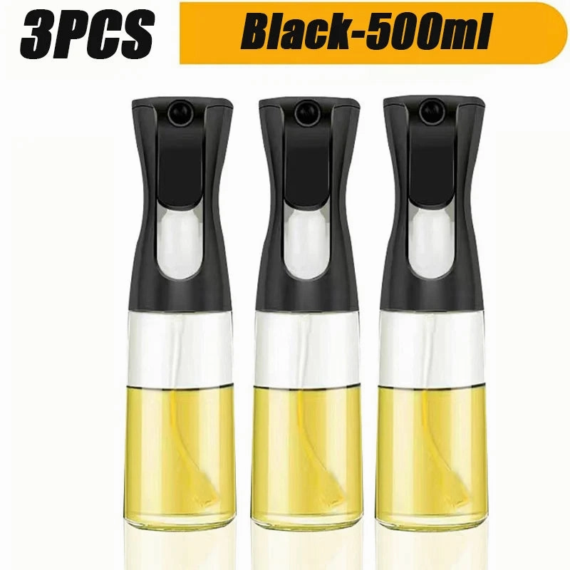 3 Pack Oil Sprayer Bottle Set - 200ml & 500ml for Cooking, Fitness, and BBQ
