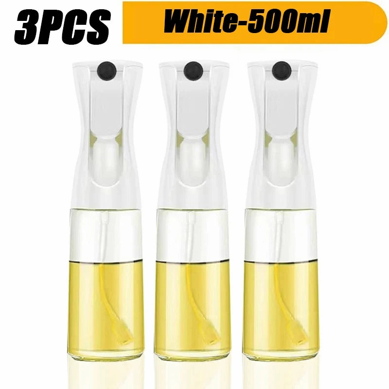 3 Pack Oil Sprayer Bottle Set - 200ml & 500ml for Cooking, Fitness, and BBQ