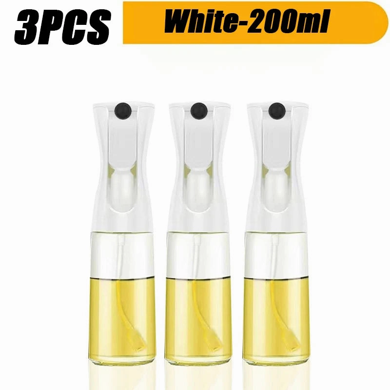 3 Pack Oil Sprayer Bottle Set - 200ml & 500ml for Cooking, Fitness, and BBQ