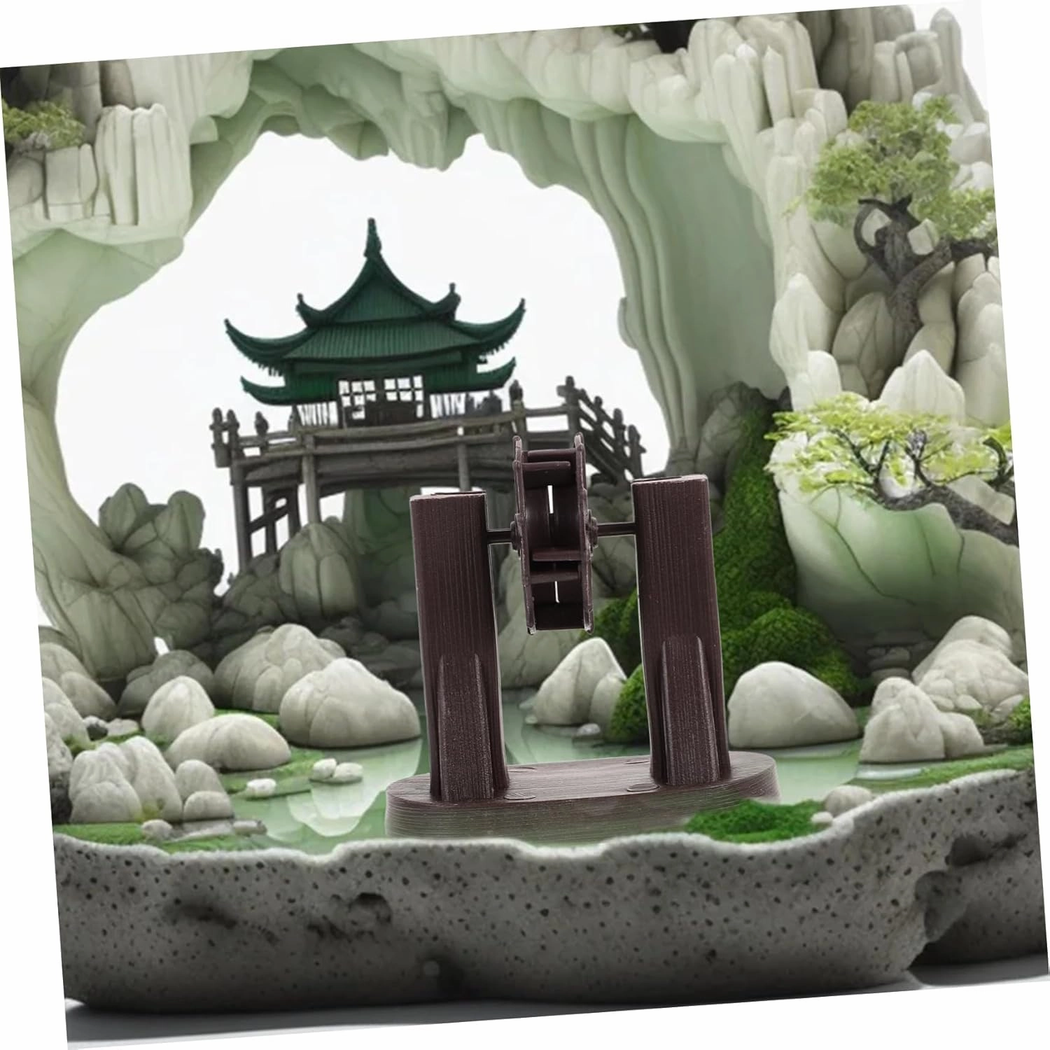 3 Sets Artificial Model Wheel Water Fountain Landscape Accessory Fall Decor DIY Water Wheel Decor Model Pressure Washer