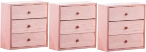 3pcs Wooden Mini Cabinet 1:12 Scale Dollhouse Accessory Miniature Cabinet Model Dollhouse Mini Furniture Set