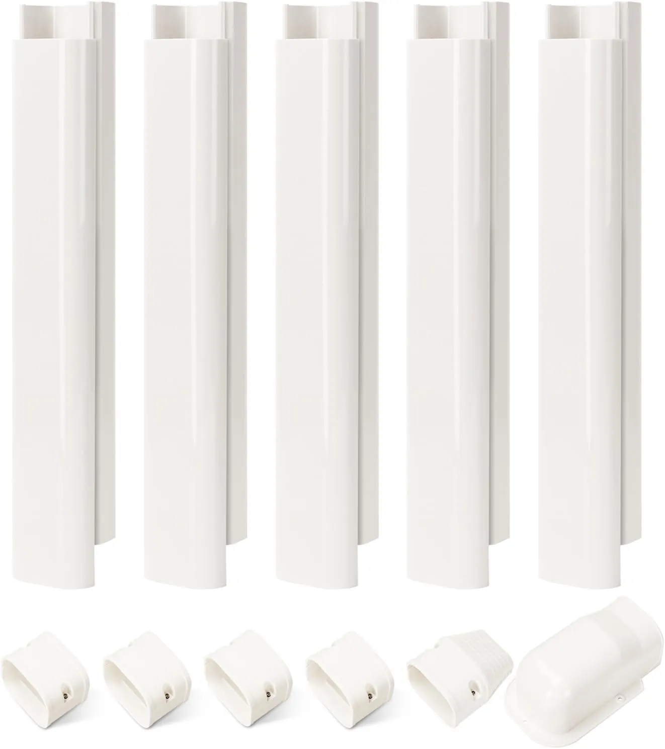 3" W 7.5Ft L Line Set Cover Kit for Mini Split Air Conditioners Decorative PVC Slim Line Cover for Central AC & Heat Pumps Systems Tubing Cover