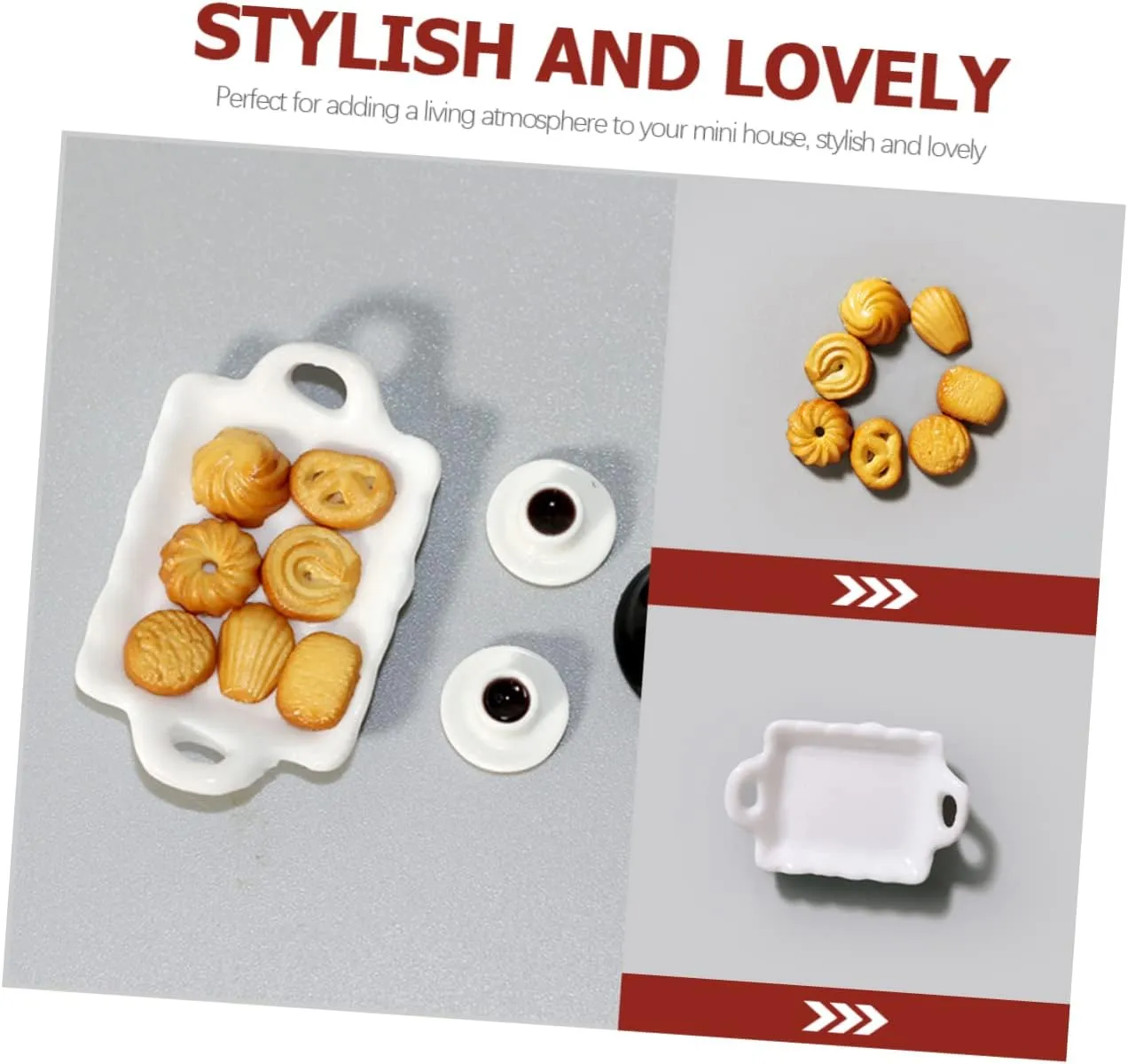3sets Miniature Food Adorable Coffee Set Accessory Decorative Design for Dollhouse and Creative Crafting for Mini House Layouts and Learning