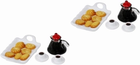 3sets Decorative Tiny Food Set of Mini Coffee Cups Wear-Resistant Tray for Dollhouse Desktop Decoration for Boys and Girls Mini Room Layout and Creative Scenes