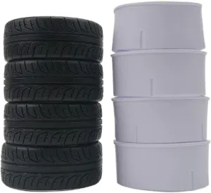 4 Pieces 1/10 Scale RC Car Drift Tires With Soft Inserts Compatible With On Road Touring Compatible With Various Model Hobbies