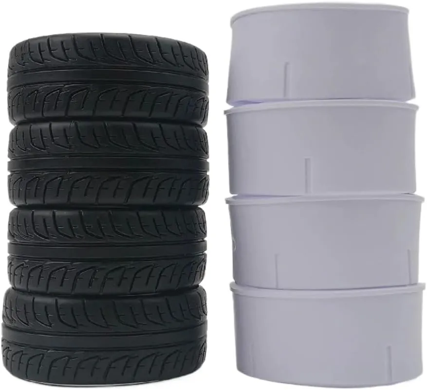 4 Pieces 1/10 Scale RC Car Drift Tires With Soft Inserts Compatible With On Road Touring Compatible With Various Model Hobbies