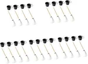 4 Sets Miniature Mop Bucket Decoration for Dollhouse Realistic Cleaning Tools for Home Scenes for Living Bedroom and Study Decor