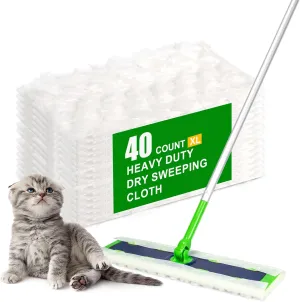 40 Count XL Heavy Duty Dry Sweeping Cloths for Swiffer Sweeper XL Mop - Disposable Pet Mopping Refills for Swiffer X-Large Sweeper - Thickened Multi-Surface Dry Pads Refill for Floor Cleaning