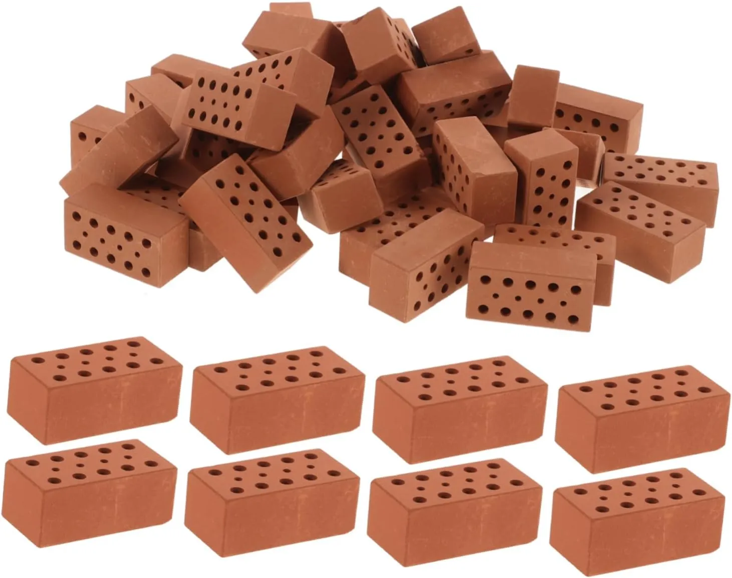 40Pcs DIY Miniature Brick Models Realistic Fake Bricks for Model House Layouts Architecture Displays and Miniature Scenes Made of Pottery Clay Safe