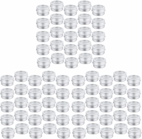 45pcs Clear Containers for Cosmetics Round Screw-thread Jars for Sample Storage Travel-friendly Tins for Lip Balm Creams and Products