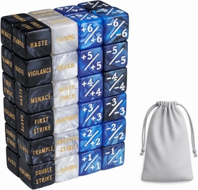 48 Pieces Abikities Keyword MTG Dice Counters, with Bulk Creature Stats Buff Tokens Dice Set for Magic The Gathering, MTG, TCG, Card Games (with Bag)