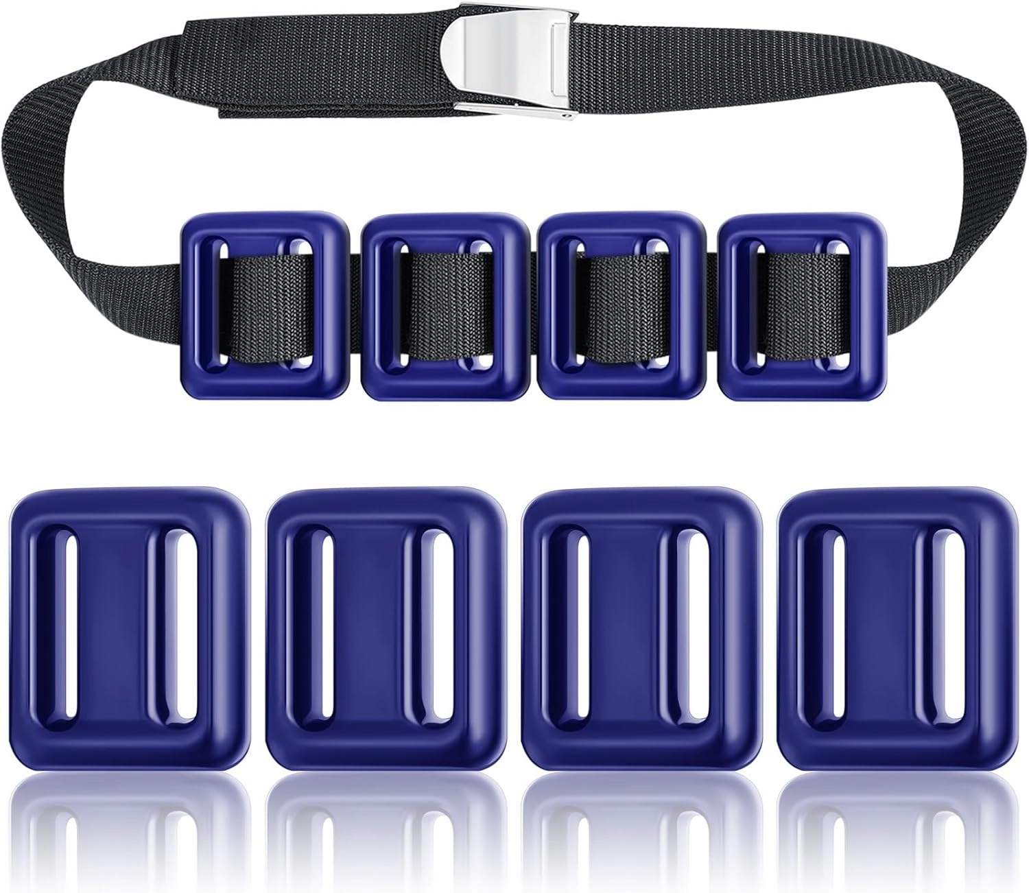 4 Pcs Dive Weights Belt for Scuba Diving Coated Dive Weights Nylon Dive Belt with 1 Metal Quick Release Buckle for Free Diving Spear Fishing