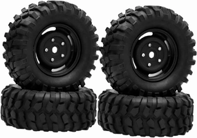 4 Pieces RC Tires Simulation Wheels 1:10 Model Climbing Tires for RC Model Car