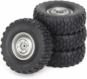 4PCS 72MM Soft Tire Wheels Compatible with MN98 MN99S C14 C24 C34 B14 B24 P06 RC Car Upgrade Parts Accessories(Grey)