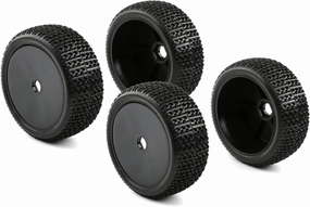 4pcs 17mm Tires and Hard Dish Wheels with Drive Hex Adapters for 1/8 Buggy RC Racing Car Kyosho Tamiya Redcat HPI Traxxas AE Losi TLR HSP 94762 94081