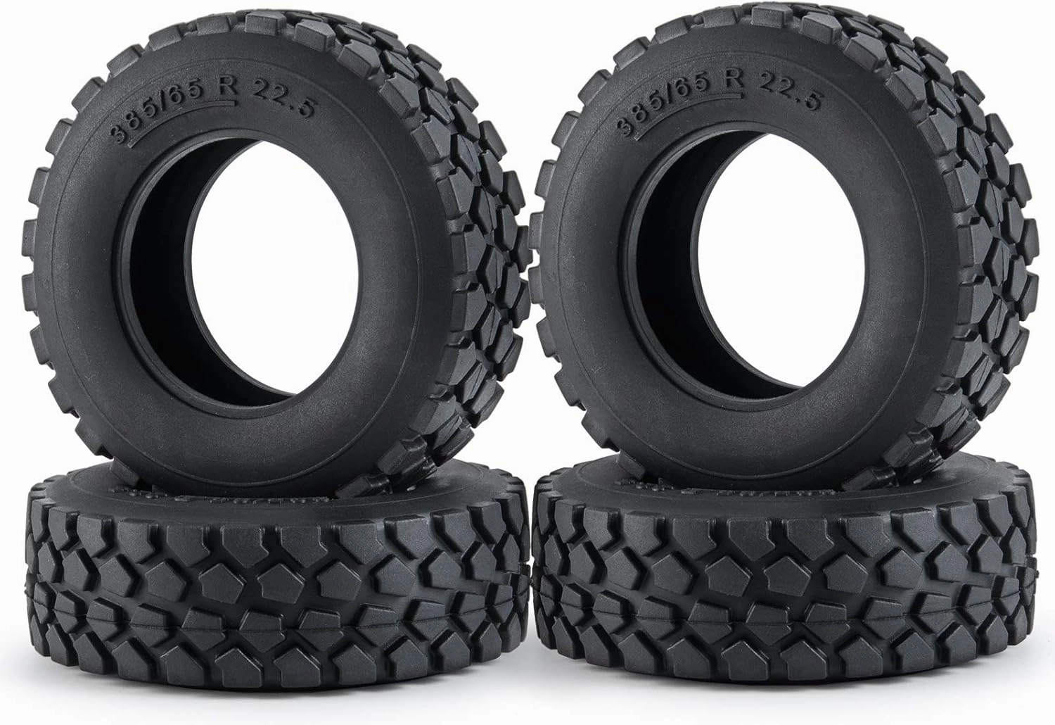 4pcs Wheels Tires 30mm Rubber Tires for 1/14 Tamiya Truck RC Crawler Car
