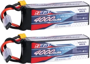 4S 14.8V Lipo Battery 4000mAh 130C Soft Pack with XT60 Plug for RC Car Truck Boat Vehicles Tank Buggy Racing Hobby 2 Packs