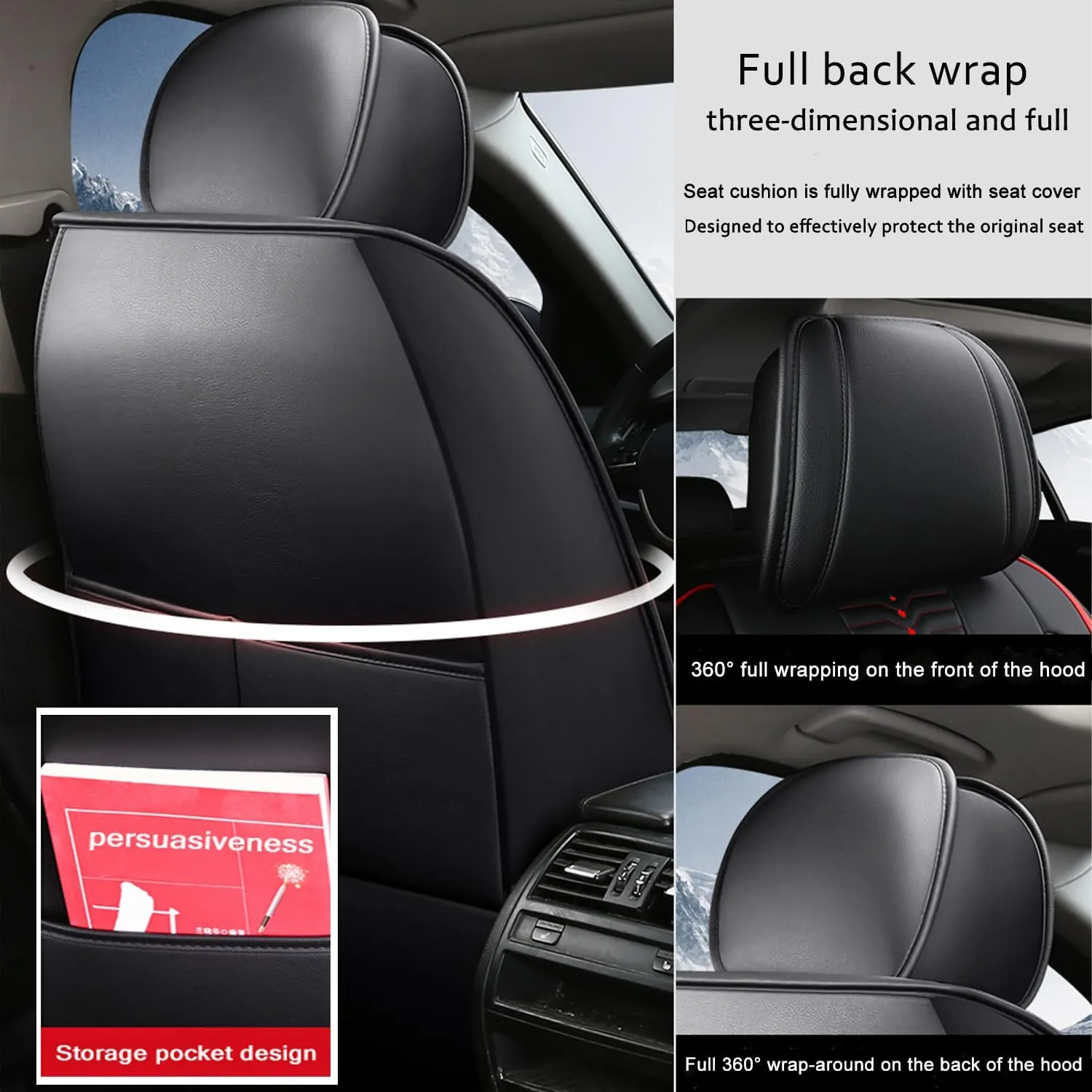 5 Seat Covers for Hyundai Elantra 2002-2024 Napa Leather Seat Covers Water and Dust Resistant Soft Car Seat Protectors Comfortable Car Seat Covers with Airbags (Beige, Luxury)