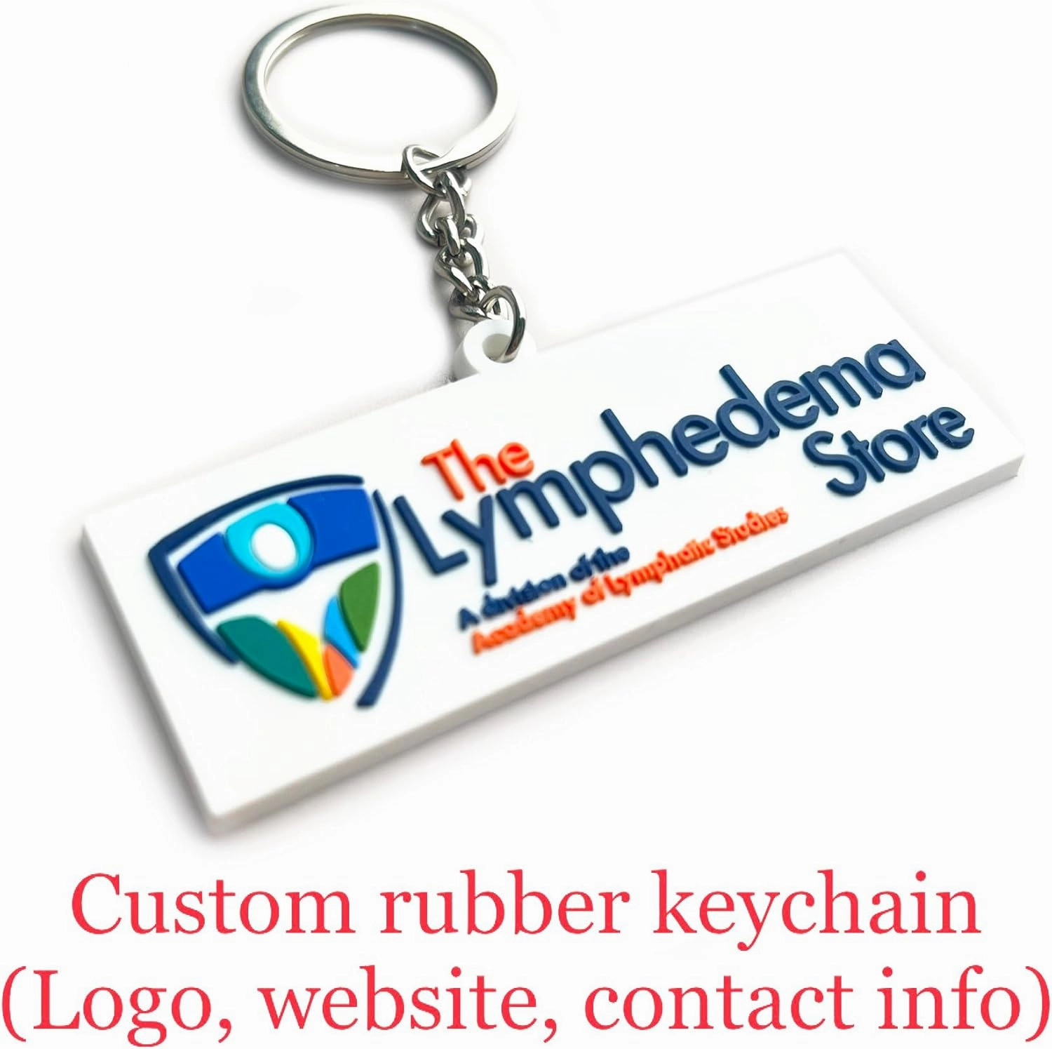 50 Pack Custom Keychains in Bulk with Company Logo or Text 3D PVC Rubber Key Tag Ring Promotional Items for Event