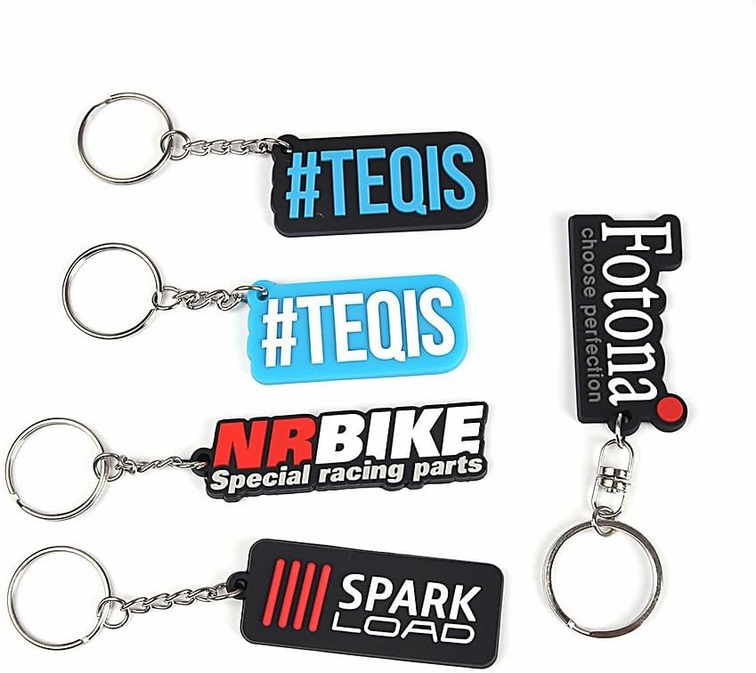 50 Pack Custom Keychains in Bulk with Company Logo or Text 3D PVC Rubber Key Tag Ring Promotional Items for Event