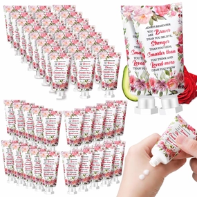 50 Pcs Thank You Hand Cream Bulk Appreciation Gifts for Woman Inspirational Travel Hand Cream Gift Set Always Remember You Are Braver Than You Believe Hand Lotions for Women Coworker Teacher