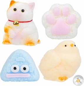 5 Pcs Taba Squishy Cat Paw Squeeze Toys, Kawaii fufu Squishies Sensory Toys,Stress Relief cat paw,Chicken Squishies,Fidget Toys Novelty Things Suitable for Adults