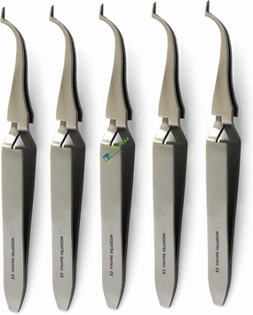 5 Pieces Dental Buccal Tube Tweezers Slim Orthodontic Bracket Holding Placing Positioning