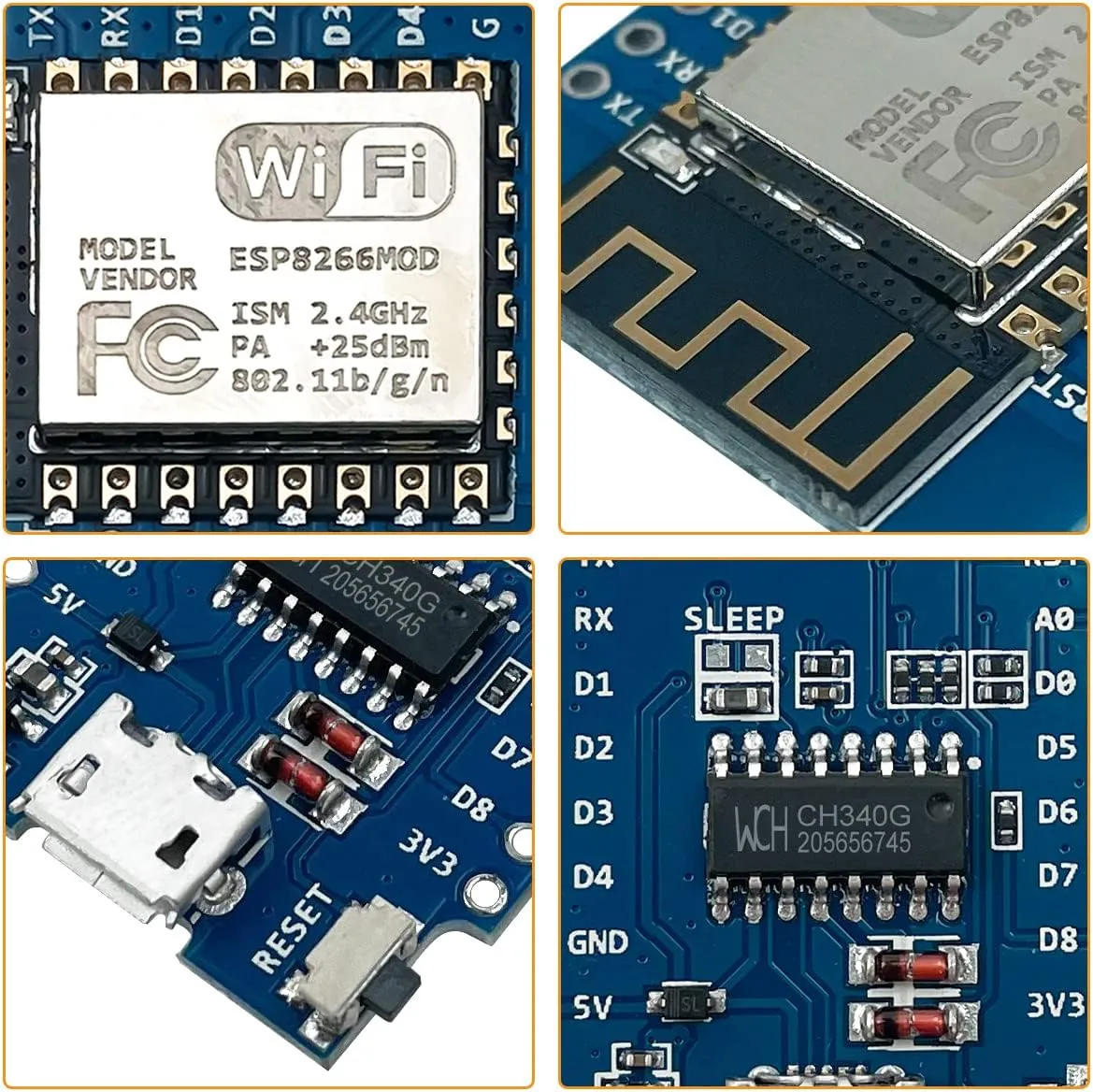 5Pcs D1 Mini NodeMcu ESP8266 ESP-12F WiFi Module Development Board Compatible with Arduino/WeMos D1 Mini