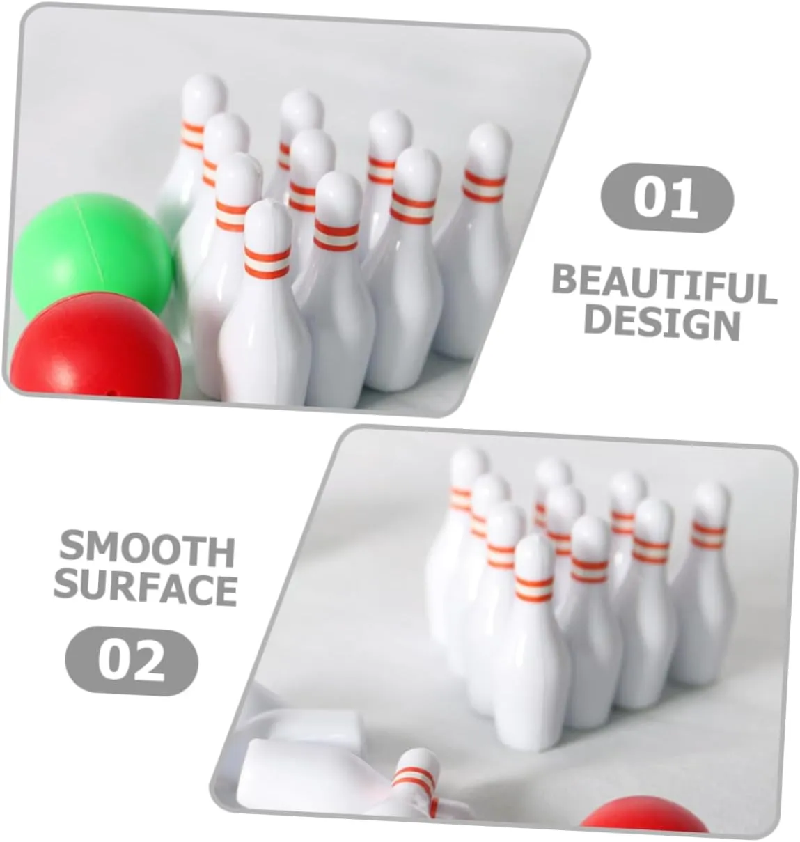 5sets Miniature Bowling Set Dollhouse Decorations Realistic Bowling Pins Balls Compact Indoor Toy for Imagination Hands Fun for Mini House Supply