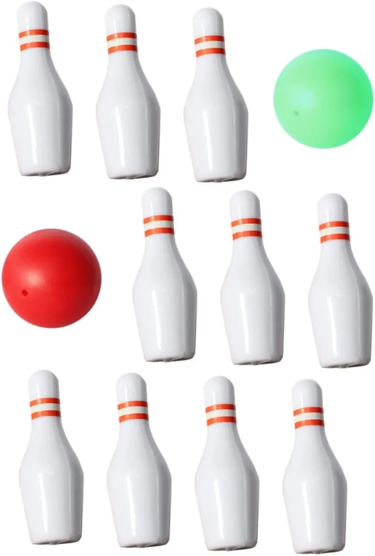 5sets Miniature Bowling Set Dollhouse Decorations Realistic Bowling Pins Balls Compact Indoor Toy for Imagination Hands Fun for Mini House Supply
