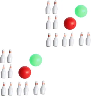 5sets Miniature Bowling Set Dollhouse Decorations Realistic Bowling Pins Balls Compact Indoor Toy for Imagination Hands Fun for Mini House Supply