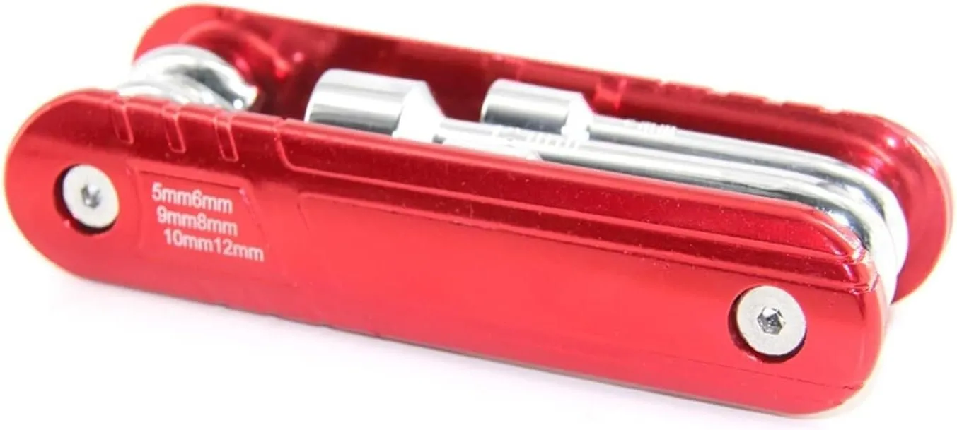 6-in-1 Folding Socket Nut Driver Set, Steel Multi-Tool for Bike Repair, Outdoor, and Portable Use
