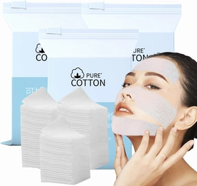 600 PCS Makeup Cotton Pads Stretchable for Face Thin Makeup Remover Cotton Pads 200 Count (Pack of 3) Stretch Compress Wet Stretchable for Face