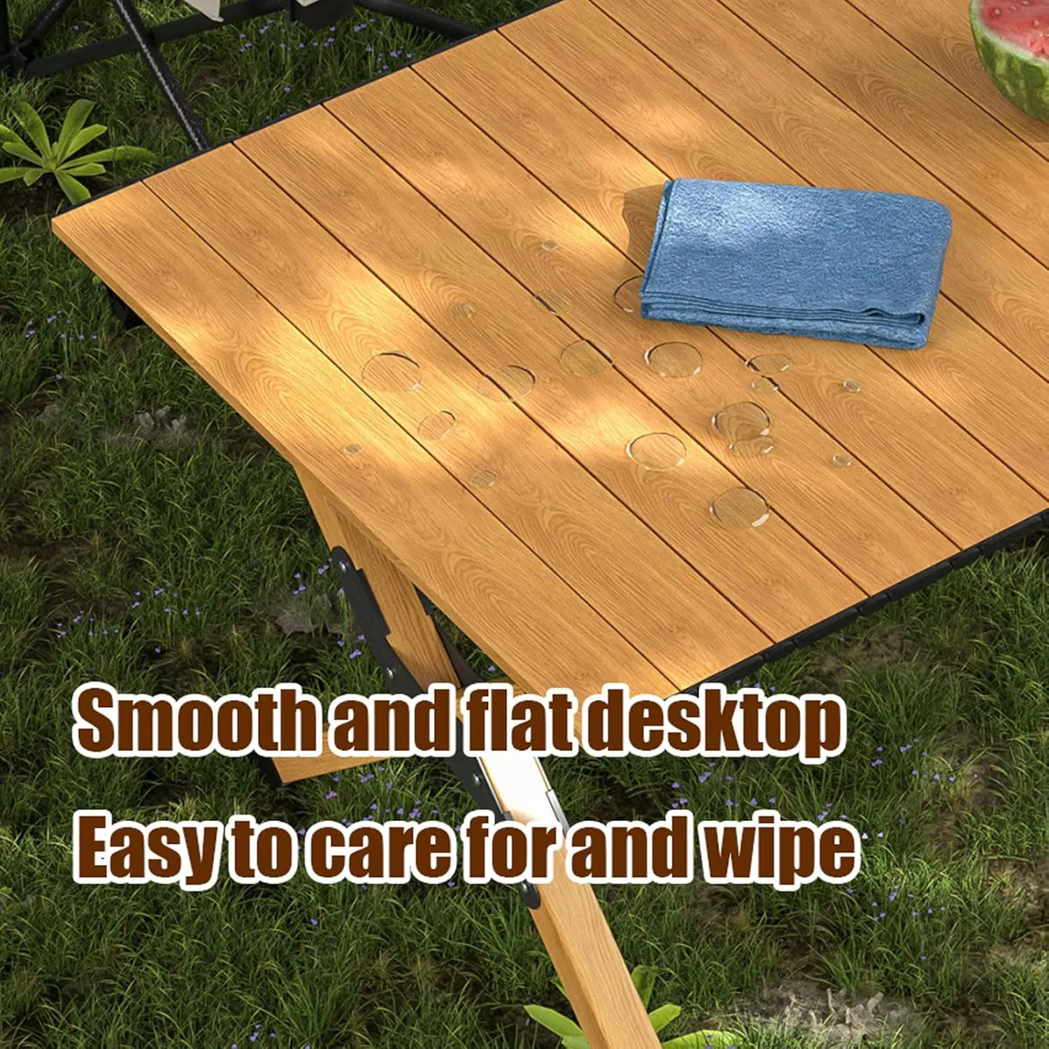 60cm Folding Table with Chairs, Aluminum Roll-up Camping Table Portable Collapsible Chairs Lightweight Garden Table for BBQ Camping Outdoors