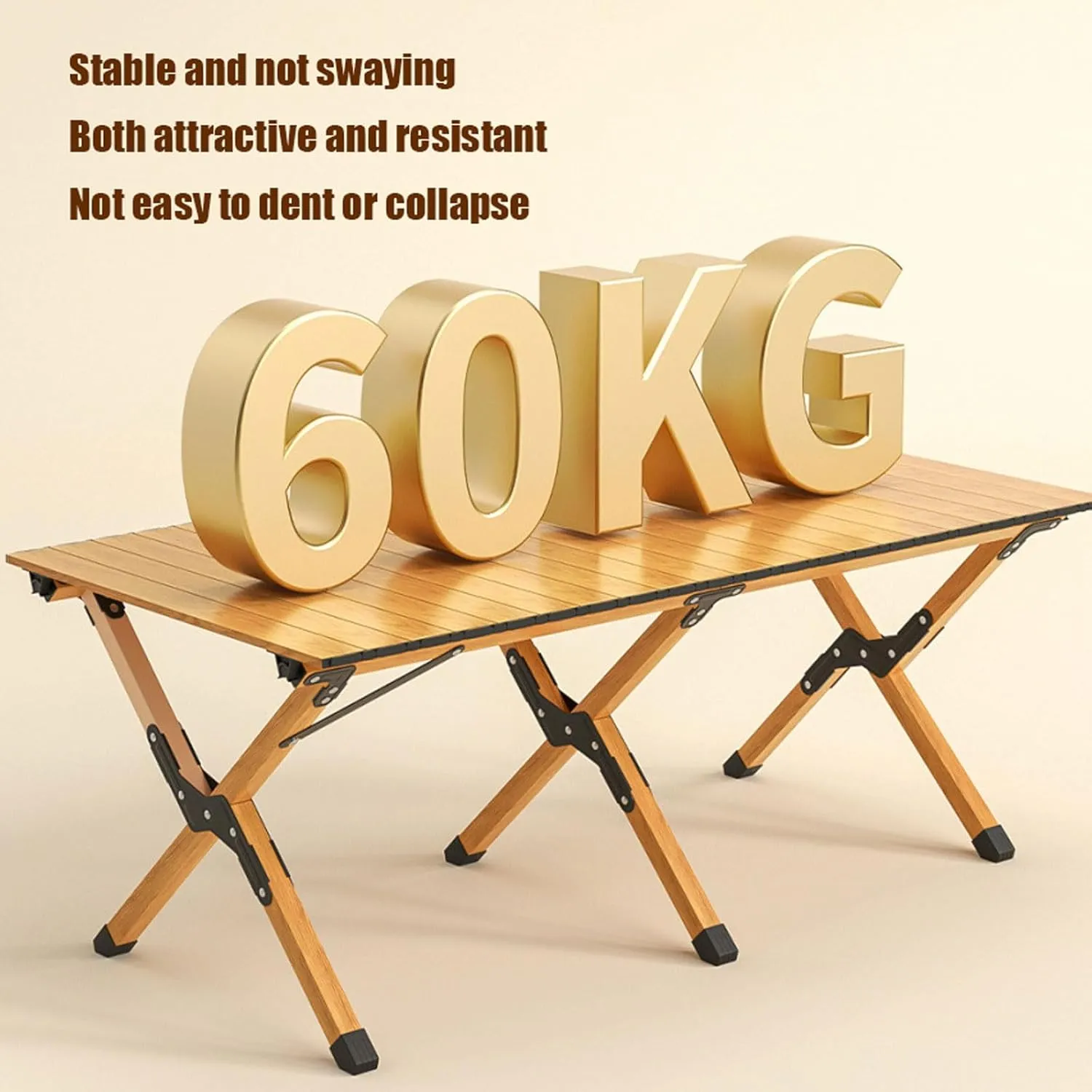 60cm Folding Table with Chairs, Aluminum Roll-up Camping Table Portable Collapsible Chairs Lightweight Garden Table for BBQ Camping Outdoors