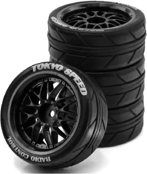 65mm RC On-Road Rally Car Tires and Wheels for 1/10 RC On-Road Touring Drift Car HSP 94123 Tamiya XV01 TT01 TT02 HPI Kyosho FAZER MK2 TRAXXAS 4-TEC 2.0/12mm Hex